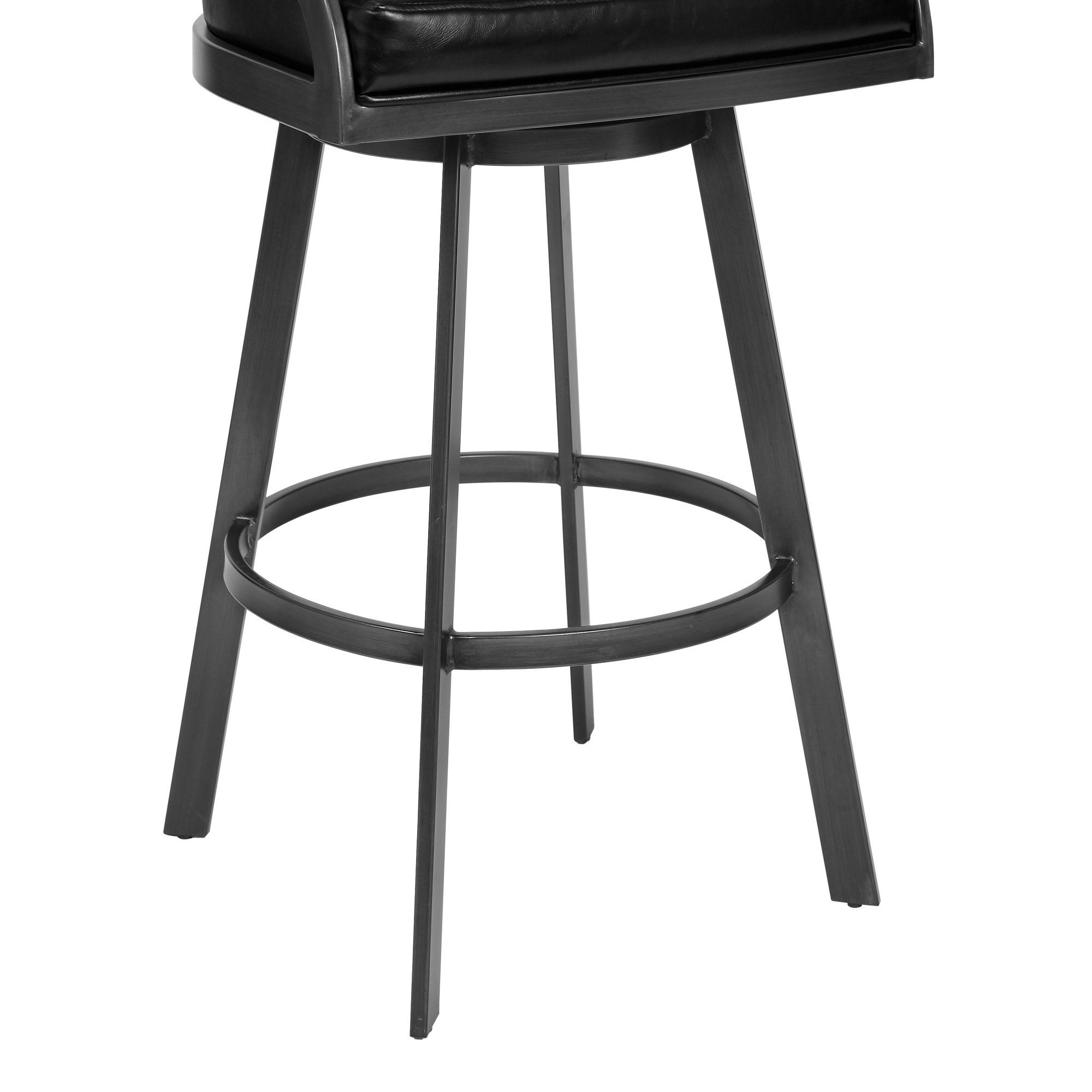 Armen Living Dione 26" Counter Height Barstool in Mineral Finish and Vintage Black Faux Leather 721535746941 - alternate 7